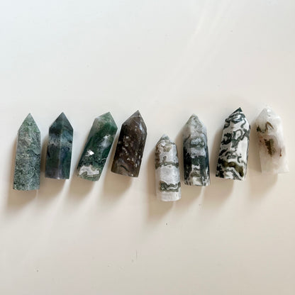 Small Moss Agate Towers