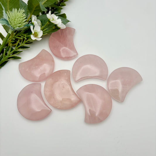 High Quality Rose Quartz Moons