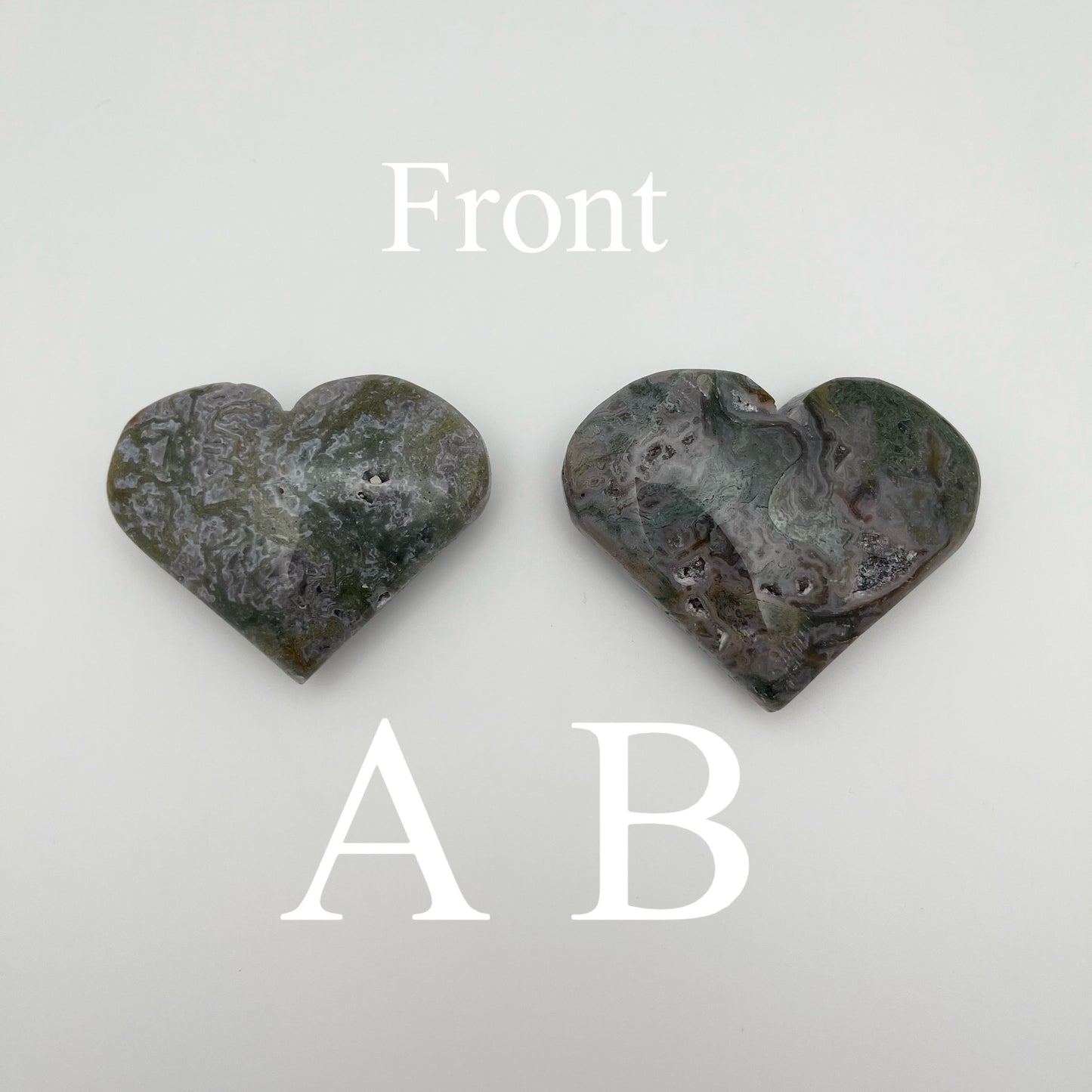 Purple/Blue Moss Agate Hearts