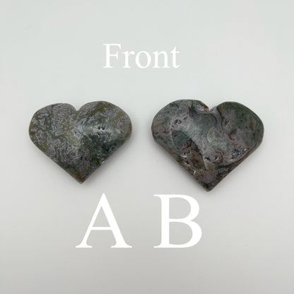 Purple/Blue Moss Agate Hearts