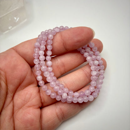 Kunzite Triple Wrap Bracelet