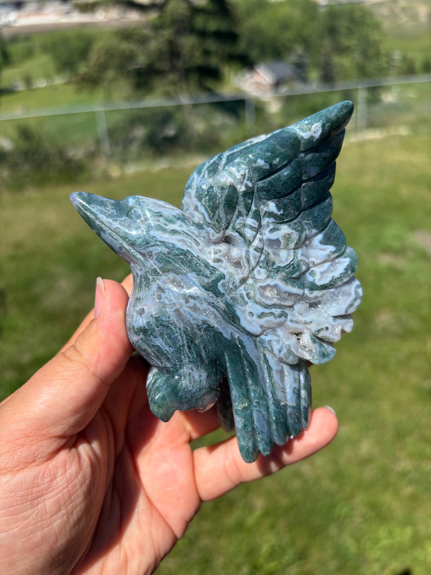 Moss Agate Hummingbird