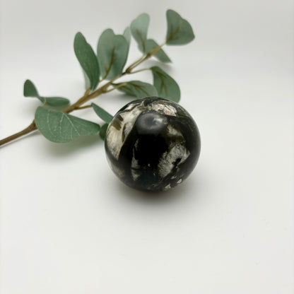 Green Tourmaline with Mica Spheres