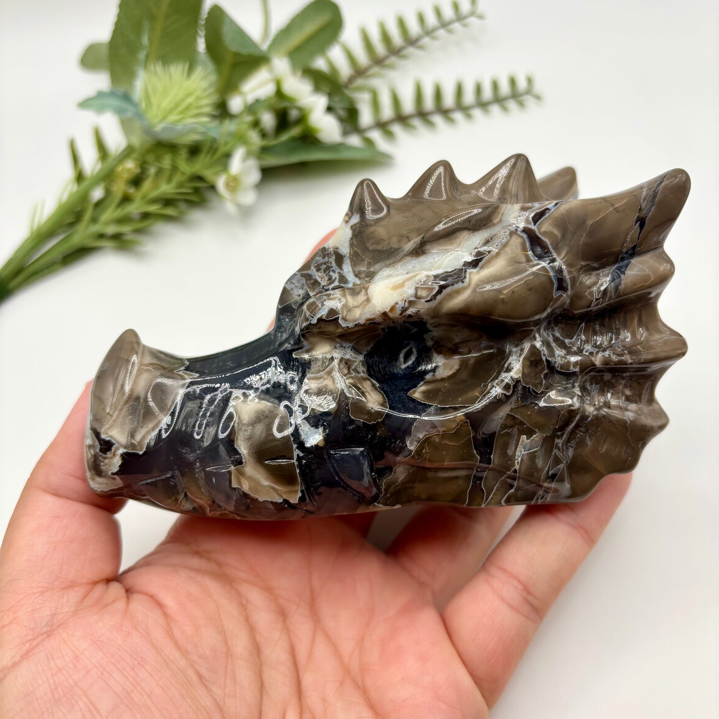 Volcanic Agate Dragon Head