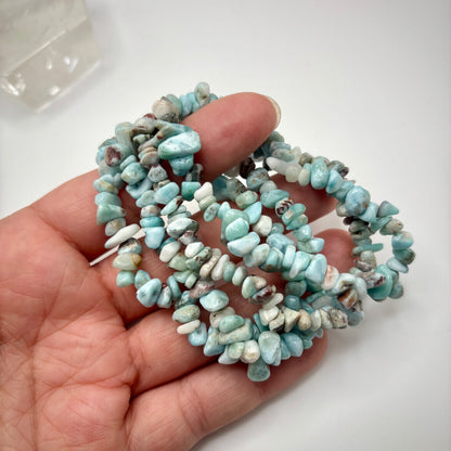 Dominican Larimar Chip Bracelets