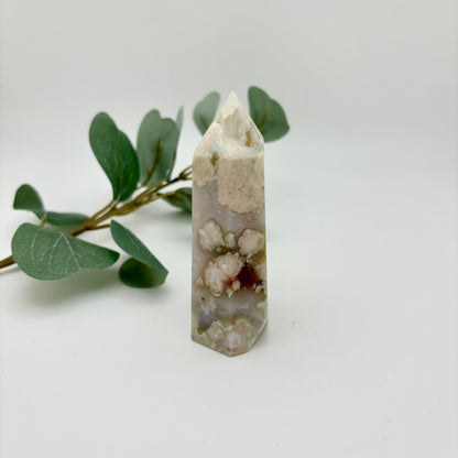 Green Flower Agate Towers