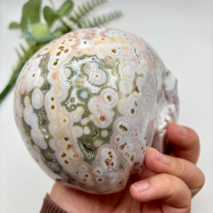 XL Morovato Ocean Jasper Skull