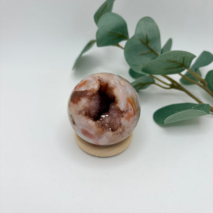 Pink Amethyst with Carnelian Sphere