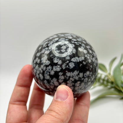 Snowflake Obsidian Sphere