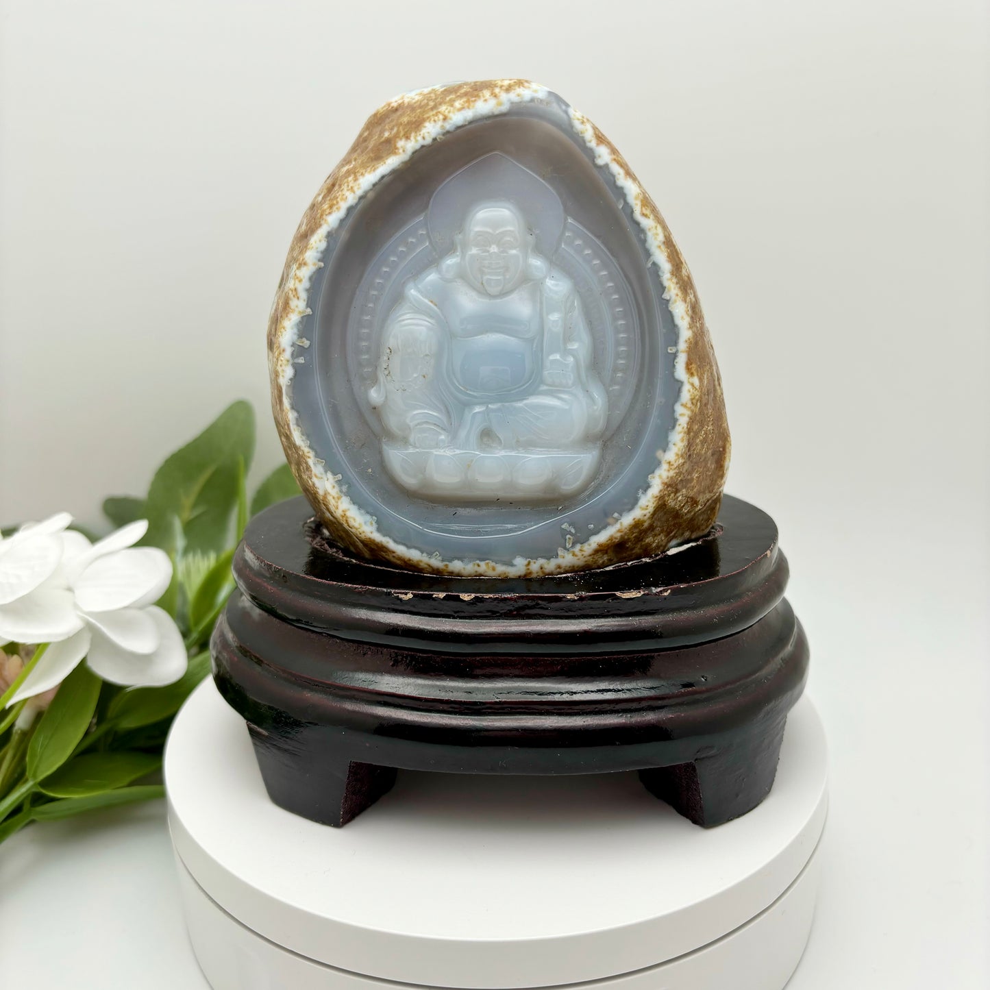 Agate Buddha with Custom Stand