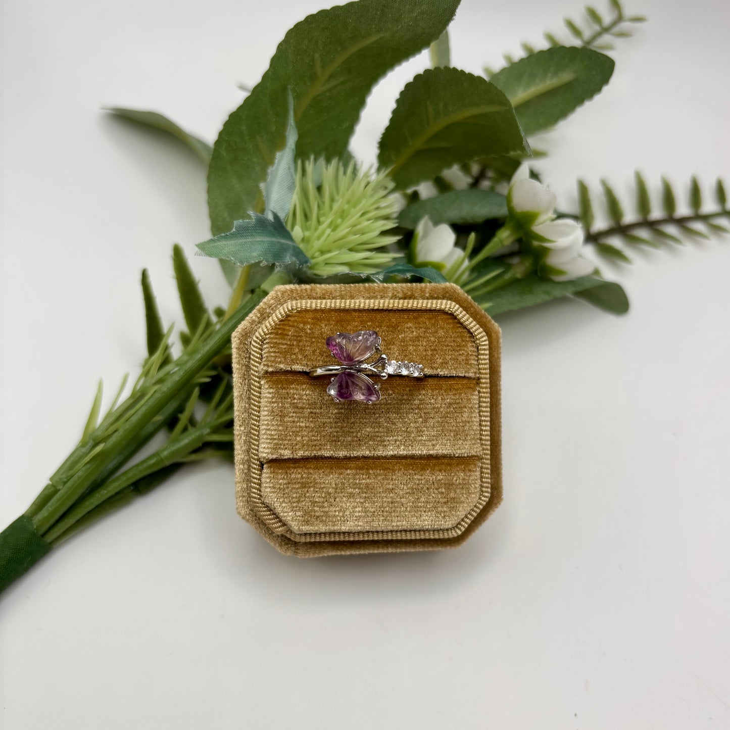 Fluorite Butterfly Rings