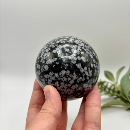Snowflake Obsidian Sphere