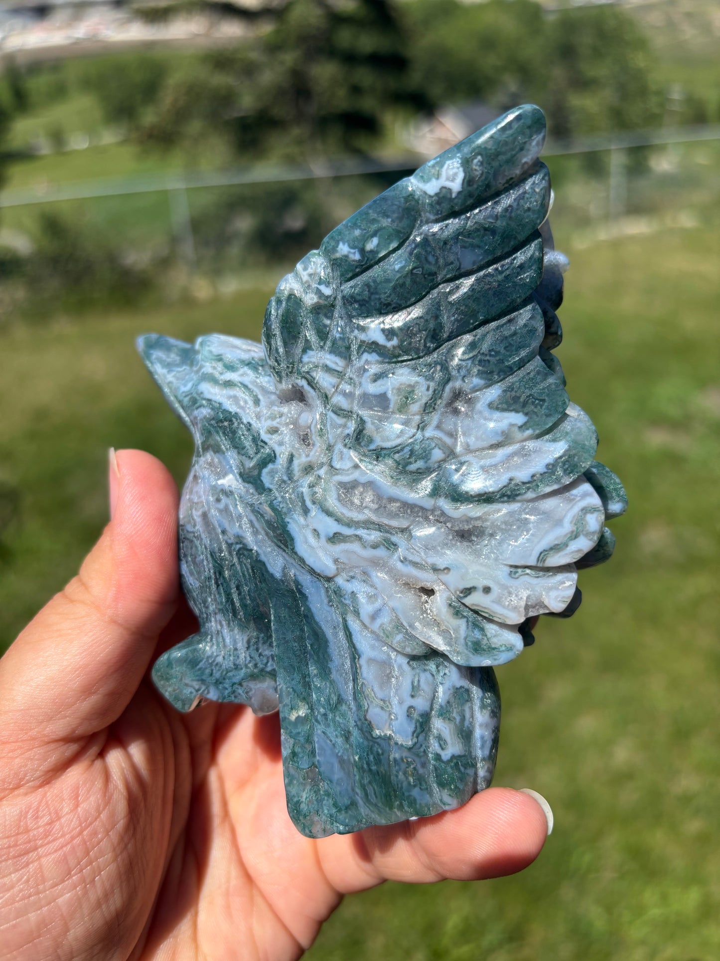 Moss Agate Hummingbird