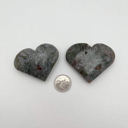 Purple/Blue Moss Agate Hearts