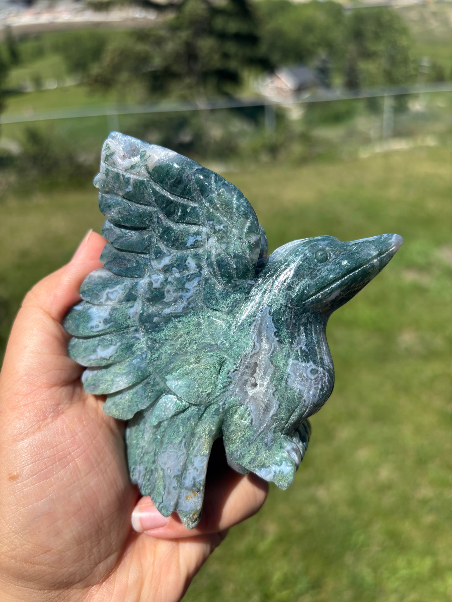 Moss Agate Hummingbird