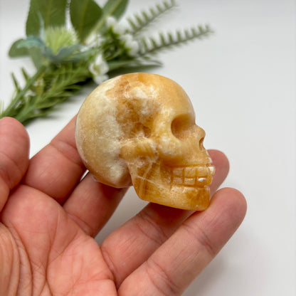 Orange Calcite Skull