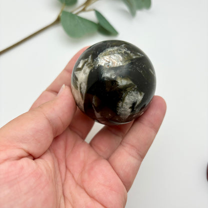 Green Tourmaline with Mica Spheres
