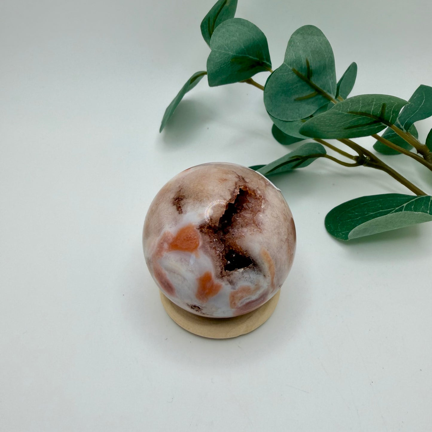 Pink Amethyst with Carnelian Sphere