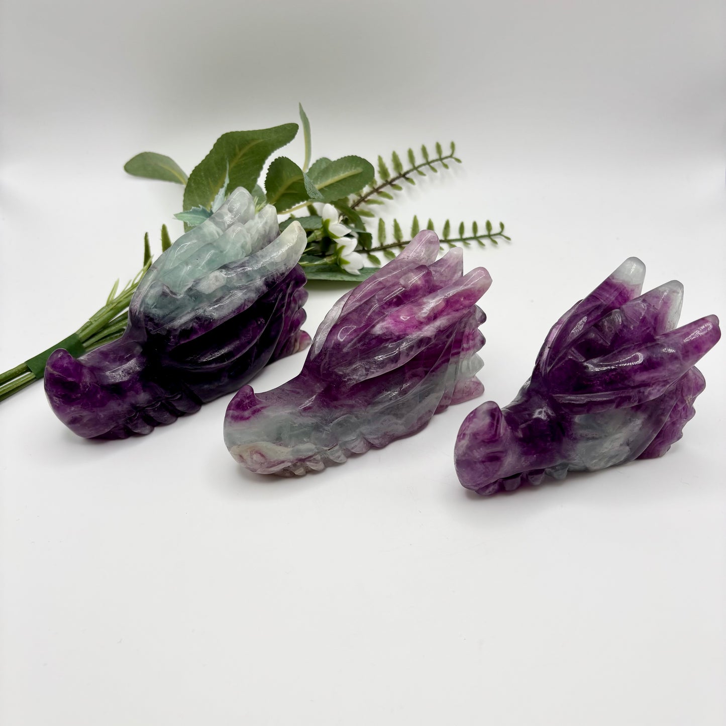 Fluorite Dragon Heads