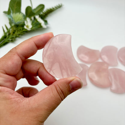 High Quality Rose Quartz Moons