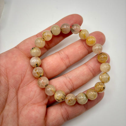 Golden Rutile in Quartz Bracelets