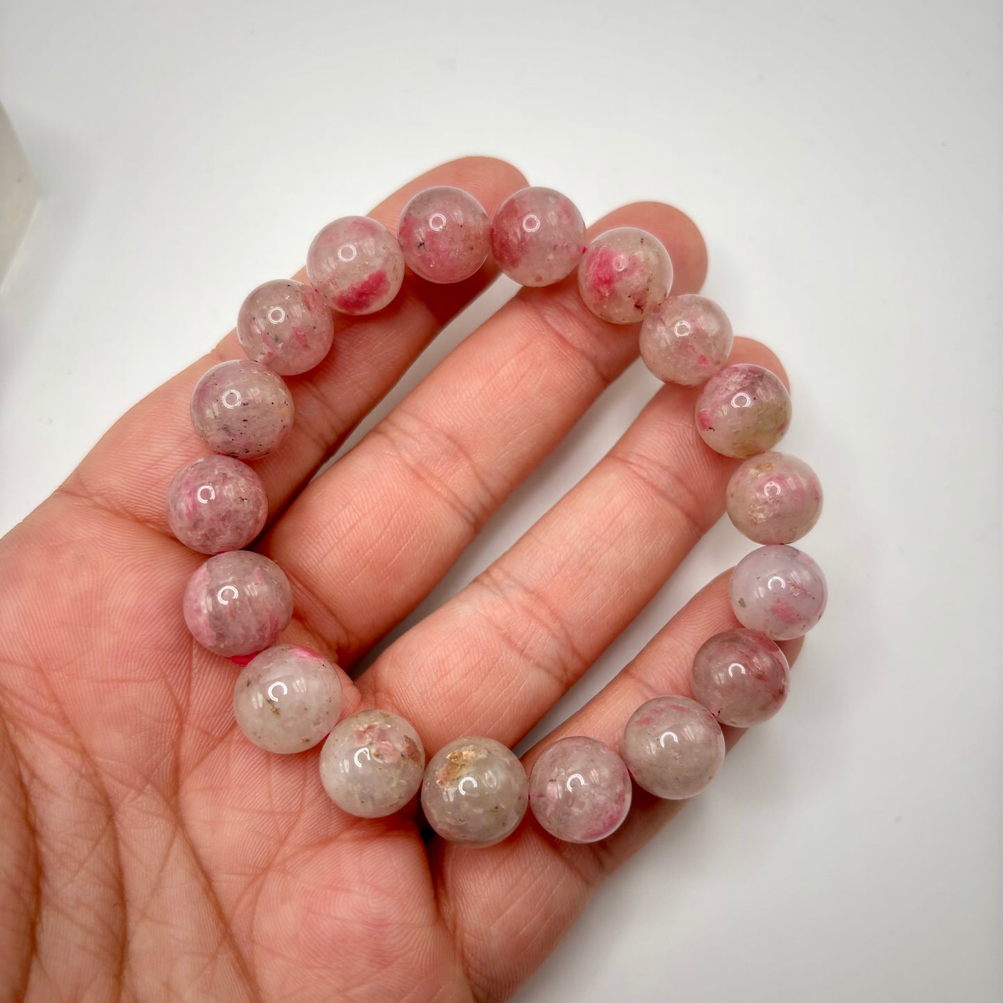 Pink Tourmaline in Quartz Bracelets