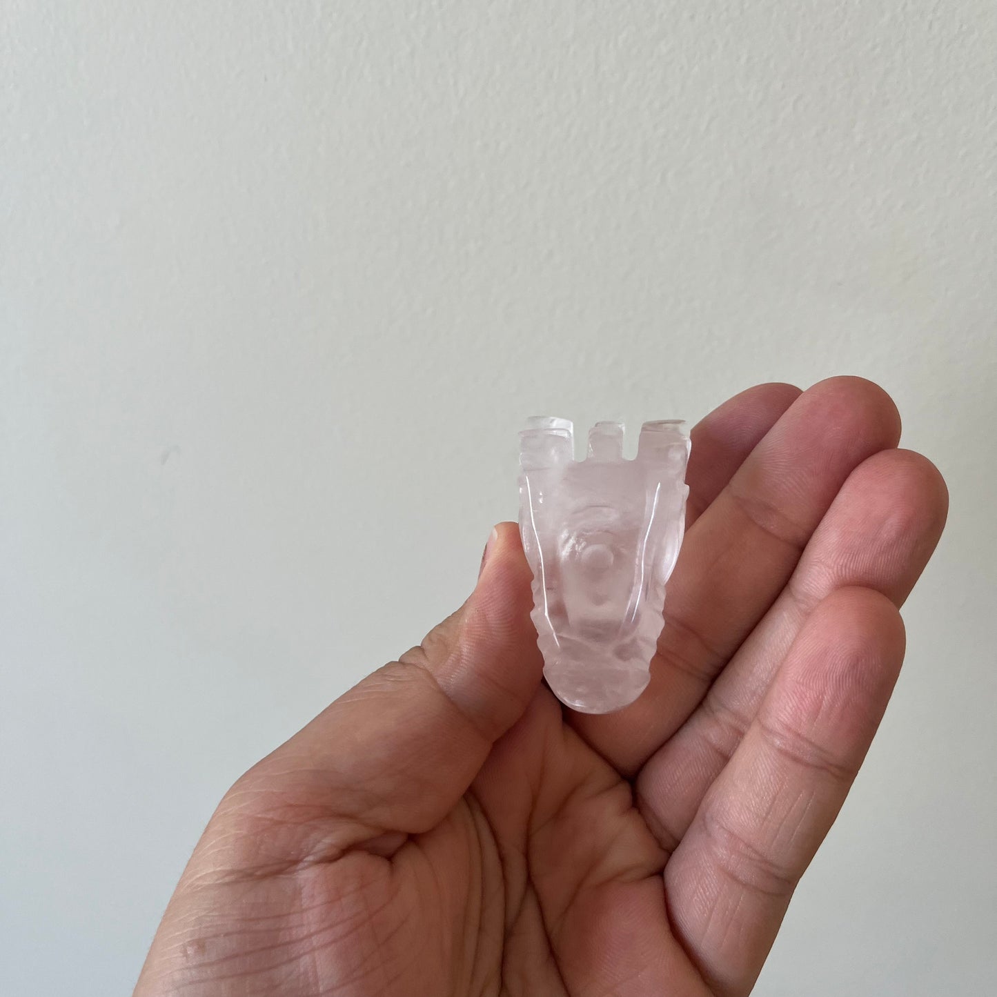 Rose Quartz Dragon Heads