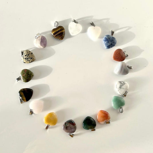 Mixed Material Heart Pendants