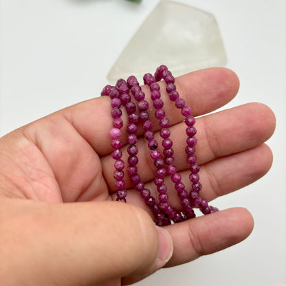 Faceted Ruby Bracelets