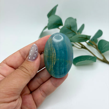 Blue Lemurian Calcite Palm Stones