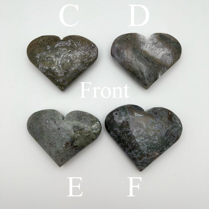 Purple/Blue Moss Agate Hearts