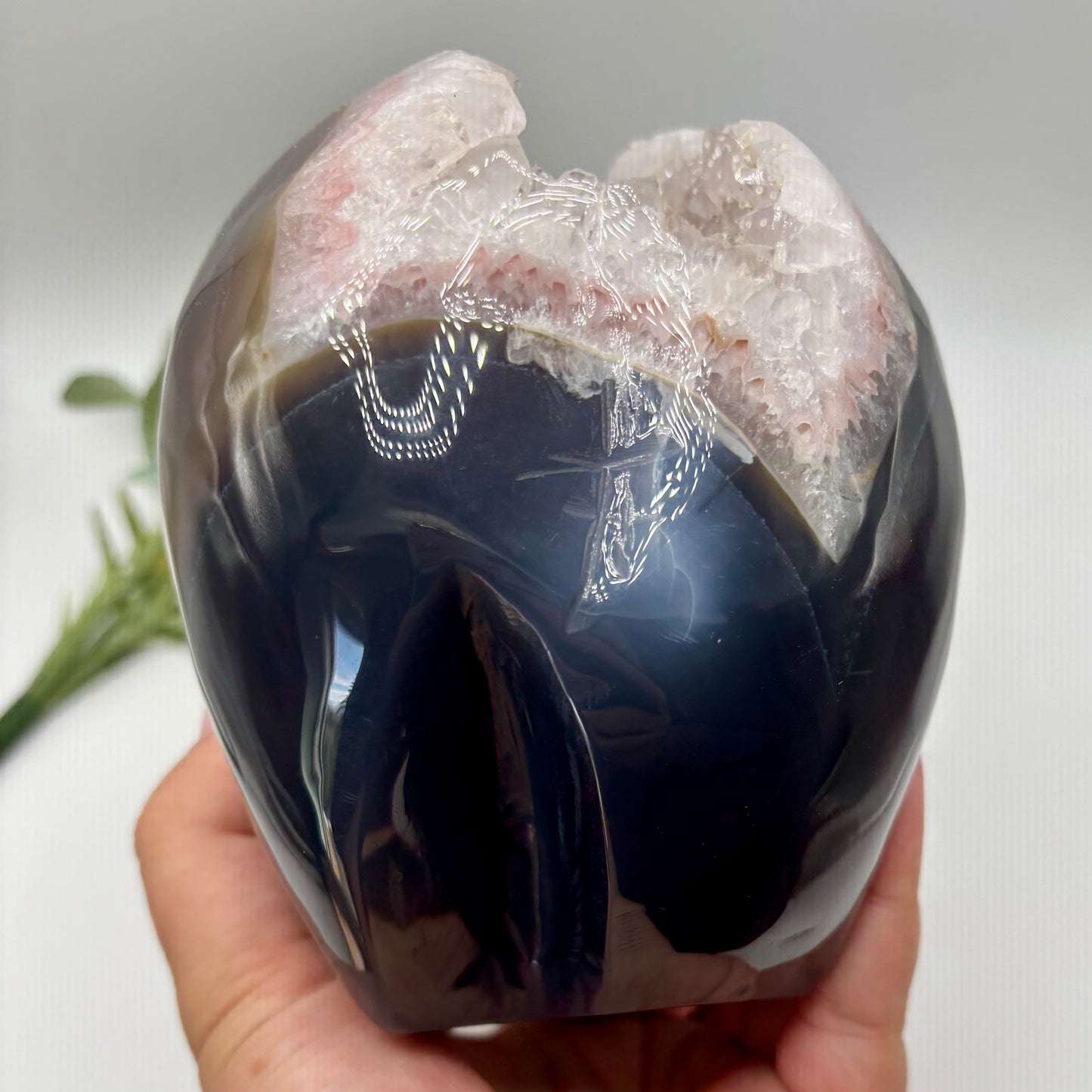 XXL Quartz in Agate Skull