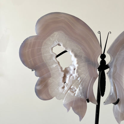 XL Pink Amethyst in Agate Wings