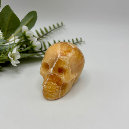 Orange Calcite Skull
