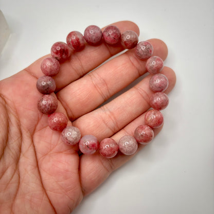 Pink Tourmaline in Quartz Bracelets
