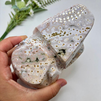 XL Morovato Ocean Jasper Skull