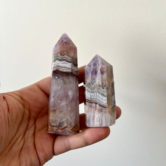 Amethyst with Crazy Lace Agate Towers
