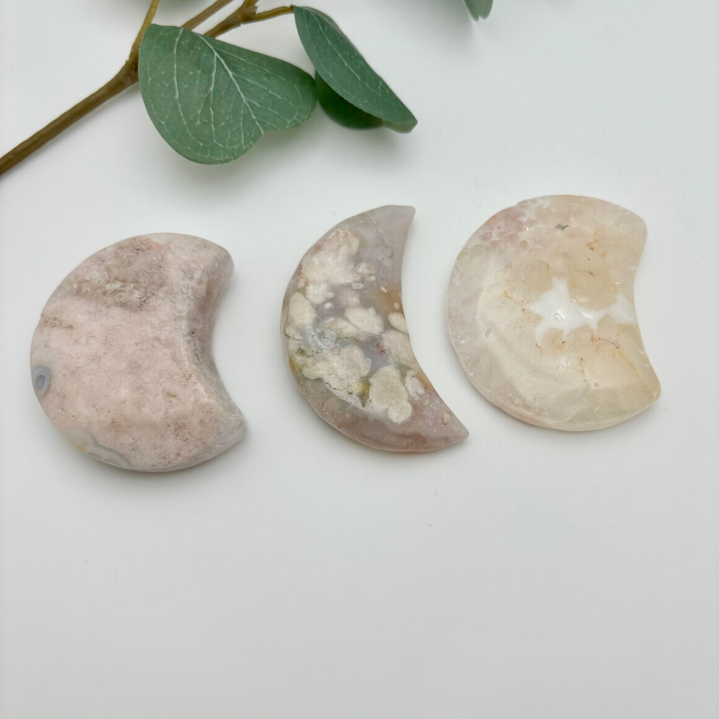 Flower Agate with Pink Amethyst Moons