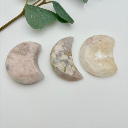 Flower Agate with Pink Amethyst Moons