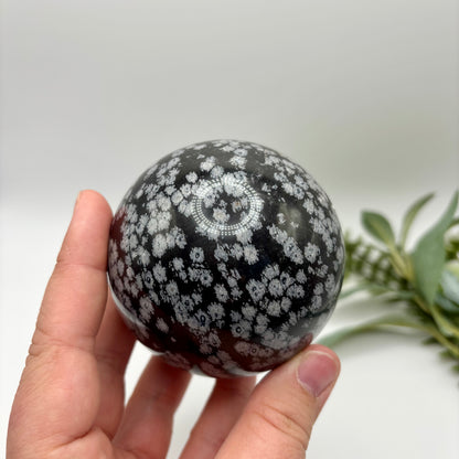 Snowflake Obsidian Sphere