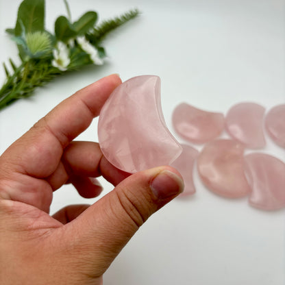 High Quality Rose Quartz Moons