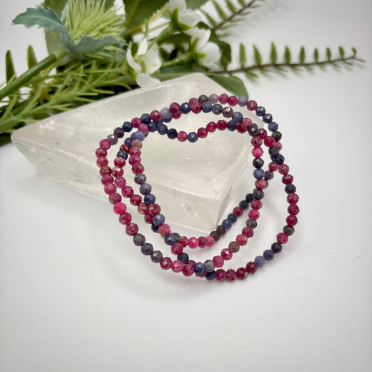 Faceted Ruby and Sapphire Bracelets