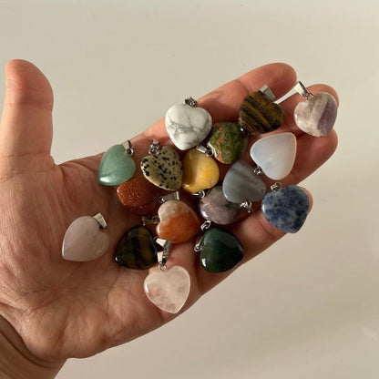 Mixed Material Heart Pendants