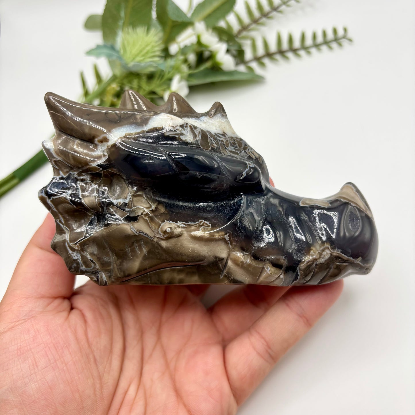 Volcanic Agate Dragon Head
