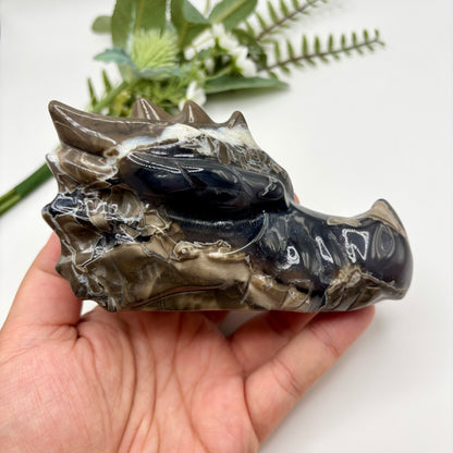 Volcanic Agate Dragon Head