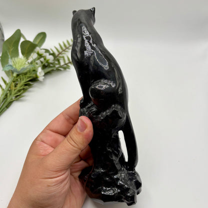 Obsidian Perched Leopard