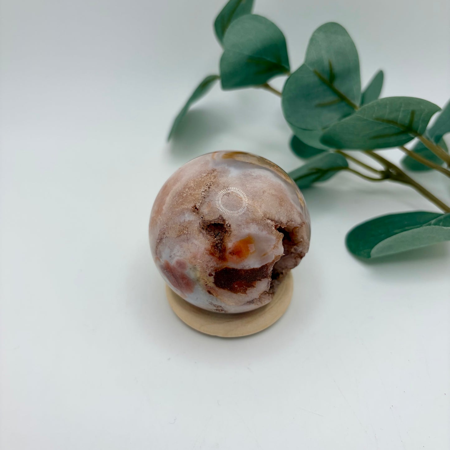 Pink Amethyst with Carnelian Sphere