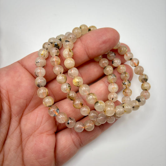 Golden Rutile in Quartz Bracelets