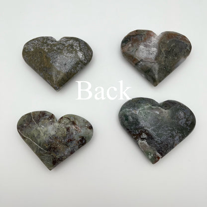 Purple/Blue Moss Agate Hearts
