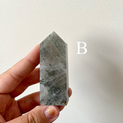 Green Tourmaline in Quartz Towers